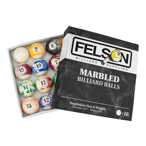  Felson Billiard Supplies Marbled Pool Table Billiard Ball Set