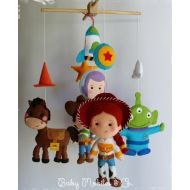 /Feltcutemobile Baby Mobile Baby Mobiles Hanging Toy Story Bedding Nursery Mobile Crib Baby Shower Woody Buzz Lightyear Jessie Bullseye Aliens Spaceship