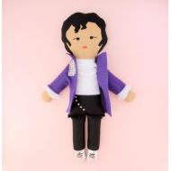 FeltedFoxShop Prince Purple Rain Doll / Retro Celebrity Plush / Modern Kids Room Decor