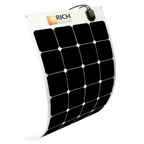  Female Solar Panel 100W 12V Bendable Flexible Solar Charger SunPower Solar Module with MC4 for RV, Boat, Cabin, Tent, Car, Trailer, 12v Battery or Any Other Irregular Surface (100W)