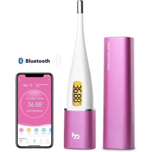  Femometer Vinca II-Basalthermometer Bluetooth zur zykluskontrolle, mit Intelligentes APP (iOS & Android) fuer Eisprung & Zykluskontrolle, Digital beleuchtet Fruchtbarkeitsthermomete