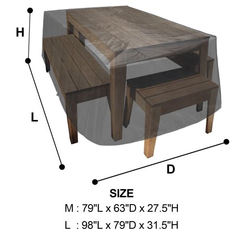  Femor femor Rectangular Patio Furniture Cover Table and Chair Set Cover Waterproof for Outdoor Garden Furniture Care,Medium(79 L x 63 W x 27.5 H)