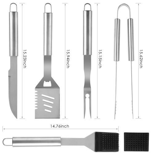  Femor femor Grill Accessories Set, 26PCS BBQ Grill Tools, Heavy Duty Stainless Steel Barbecue Accessories Kit with Aluminum Carrying Case for Outdoor Camping, Best Gift on Fathers Day