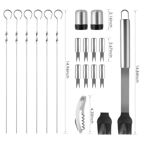  Femor femor Grill Accessories Set, 26PCS BBQ Grill Tools, Heavy Duty Stainless Steel Barbecue Accessories Kit with Aluminum Carrying Case for Outdoor Camping, Best Gift on Fathers Day