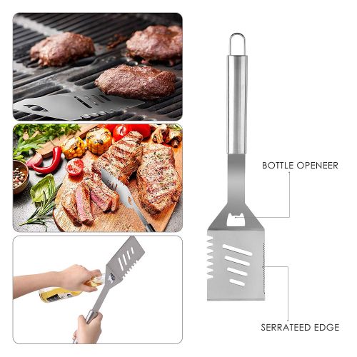  Femor femor Grill Accessories Set, 26PCS BBQ Grill Tools, Heavy Duty Stainless Steel Barbecue Accessories Kit with Aluminum Carrying Case for Outdoor Camping, Best Gift on Fathers Day