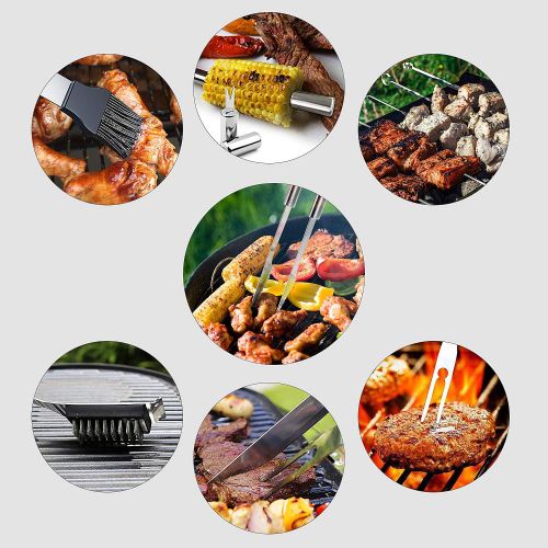  Femor femor Grill Accessories Set, 26PCS BBQ Grill Tools, Heavy Duty Stainless Steel Barbecue Accessories Kit with Aluminum Carrying Case for Outdoor Camping, Best Gift on Fathers Day