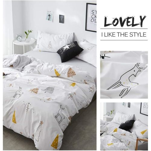  FenDie Potted Plants Bedding Queen Set 3 Piece Cactus Printed Duvet Cover Set Cotton,Pale Yellow for Teens Girls