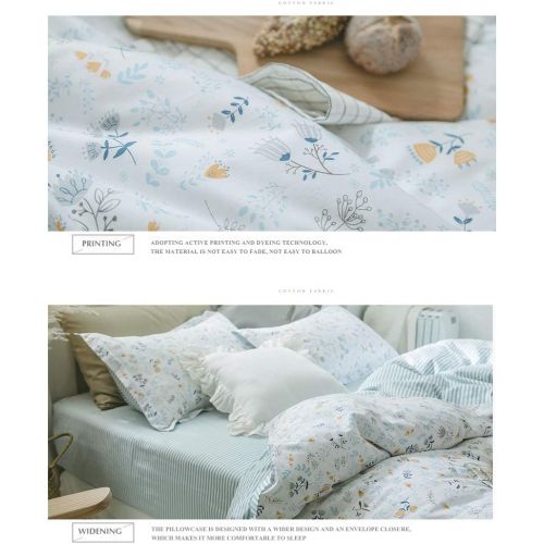  FenDie Potted Plants Bedding Queen Set 3 Piece Cactus Printed Duvet Cover Set Cotton,Pale Yellow for Teens Girls