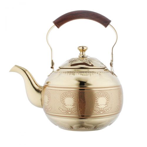  FenRui - Moderne Teekanne aus Edelstahl, mit Filterkaffeekessel, Sieb-Set-Warmer-Teekessel, fuer Zuhause, Buero oder Bar, Gold (1,0/1,5/2,0 L)