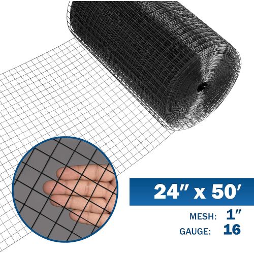  Fencer Wire 16 Gauge Black Vinyl Coated Welded Wire Mesh Size 1 inch by 1 inch (2 ft. x 100 ft.)