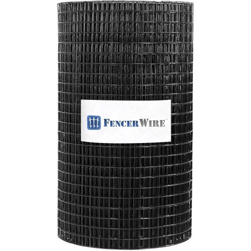  Fencer Wire 16 Gauge Black Vinyl Coated Welded Wire Mesh Size 1 inch by 1 inch (2 ft. x 100 ft.)