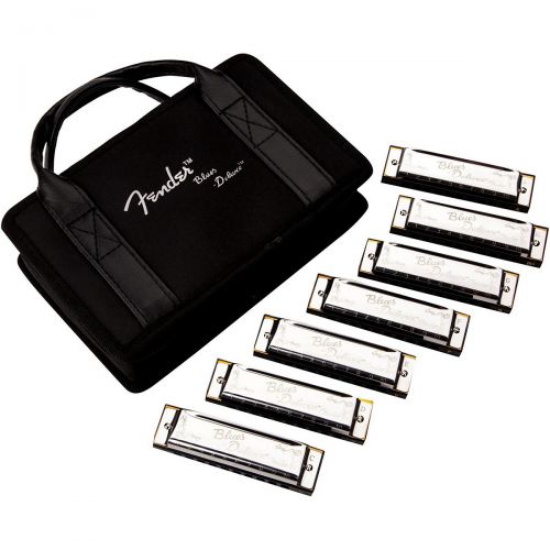  Fender},description:Harmonica set with all of the most commonly called keys. Bring this set to the blues jam and be ready for almost anything. Even if the guitar player tunes down