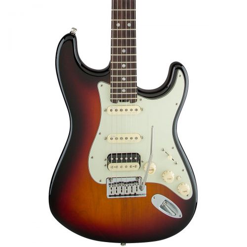  Fender},description:Mixing modern sound and a plethora of innovative features with traditional visual style, the American Elite Stratocaster HSS Shawbucker doesn’t just push the en