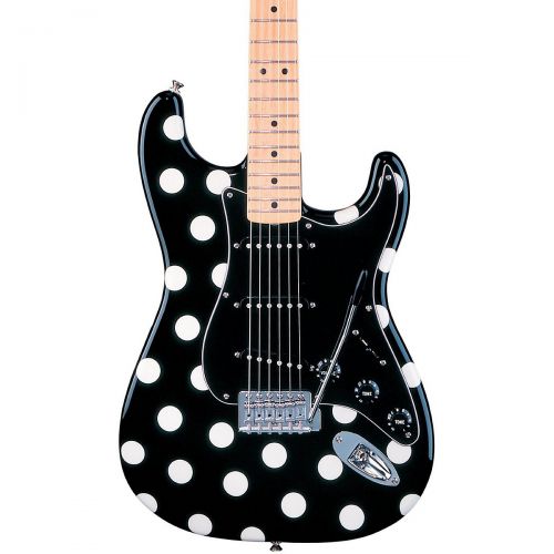  Fender Artist Series Buddy Guy Polka Dot Stratocaster Electric Guitar Black with White Polka Dots