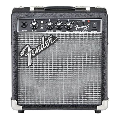  Fender Frontman 10G Guitar Combo Amplifier - Black Bundle with Instrument Cable and Picks