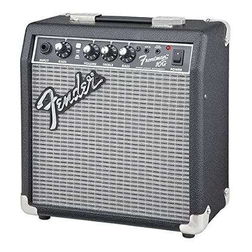  Fender Frontman 10G Guitar Combo Amplifier - Black Bundle with Instrument Cable and Picks