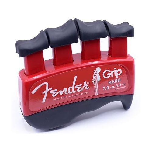  Fender GRIP Hand and Finger Exerciser (Hard - 7lbs / 3.2kg) - Best Ergonomic Finger Strengthener to improve play on all stringed instruments (Guitar, Bass, Violin, etc.)