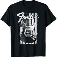 Fender Guitar American Flag Backdrop T-Shirt