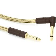 Fender Deluxe Series Instrument Cable, Straight/Angle, Tweed, 15ft