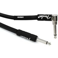Fender Professional Series Instrument Cable, Straight/Angle, Black, 10ft