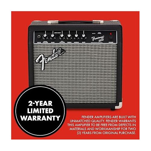 Fender Frontman 20G Guitar Amp, 20 Watts, with 2-Year Warranty 6 Inch Fender Special Design Speaker, 10x16x16 inches