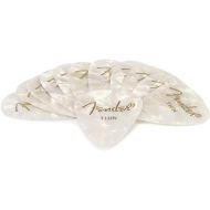 Fender Premium Celluloid Guitar Picks 351 Shape, White Moto, Thin, 12-Pack