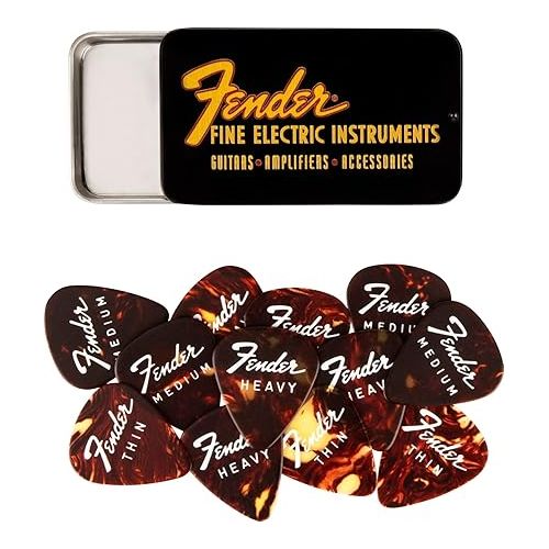  Fender Fine Electric Guitar Picks 351 Shape, 12-Pack Tin