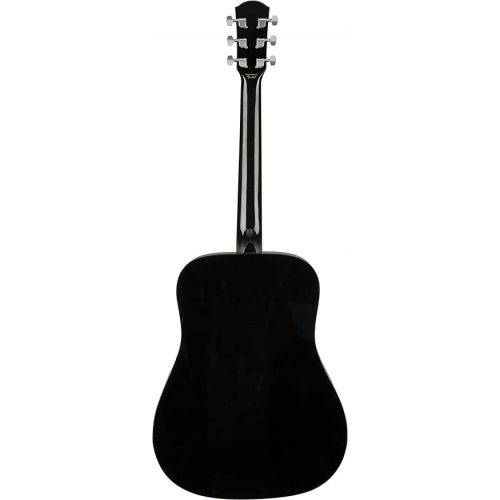  Fender Squier Dreadnought Acoustic Guitar - Black Learn-to-Play Bundle with Gig Bag, Tuner, Strap, Strings, String Winder, Picks, Fender Play Online Lessons, and Austin Bazaar Instructional DVD