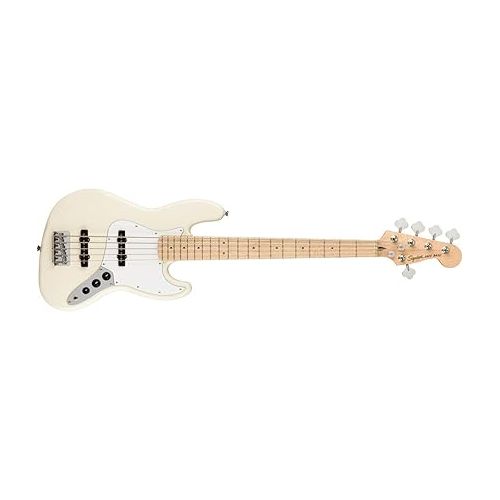  Squier Affinity Series 5-String Jazz Bass, Olympic White, Maple Fingerboard