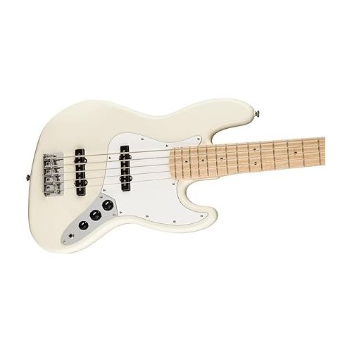  Squier Affinity Series 5-String Jazz Bass, Olympic White, Maple Fingerboard