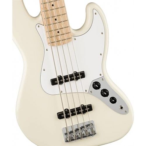  Squier Affinity Series 5-String Jazz Bass, Olympic White, Maple Fingerboard