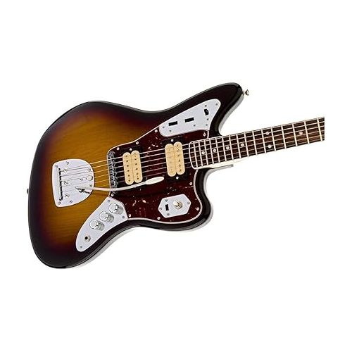  Fender Kurt Cobain Jaguar Electric Guitar, with 2-Year Warranty, 3-Color Sunburst, Rosewood Fingerboard