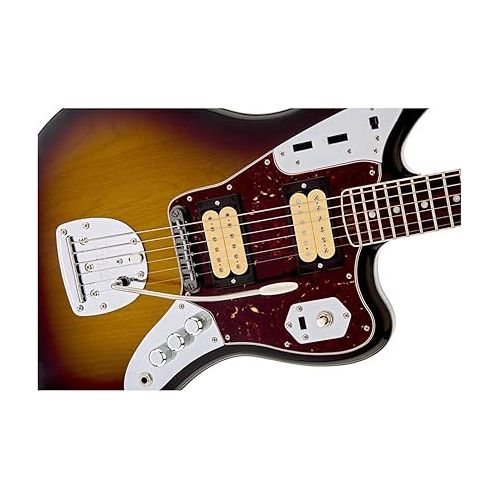  Fender Kurt Cobain Jaguar Electric Guitar, with 2-Year Warranty, 3-Color Sunburst, Rosewood Fingerboard