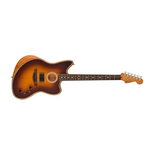  Fender Acoustasonic Player Jazzmaster Acoustic Electric Guitar, with 2-Year Warranty, 2-Color Sunburst, Rosewood Fingerboard, with Gig Bag