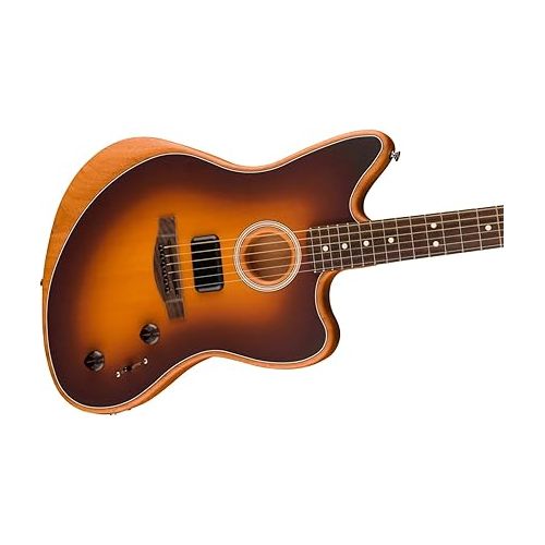  Fender Acoustasonic Player Jazzmaster Acoustic Electric Guitar, with 2-Year Warranty, 2-Color Sunburst, Rosewood Fingerboard, with Gig Bag