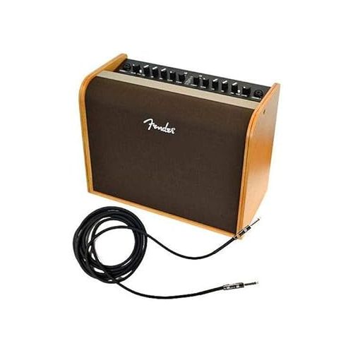  Fender Acoustic Guitar Amp, 100 Watts, with 2-Year Warranty Bluetooth Speaker, 8 Inch Full-range Speaker, 14Hx18.5Wx9.25D inches, Wood, Natural Blonde