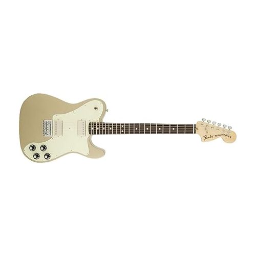  Fender Chris Shiflett Deluxe Telecaster Electric Guitar, with 2-Year Warranty, Shoreline Gold, Rosewood Fingerboard