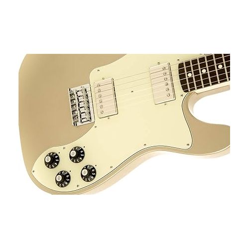  Fender Chris Shiflett Deluxe Telecaster Electric Guitar, with 2-Year Warranty, Shoreline Gold, Rosewood Fingerboard