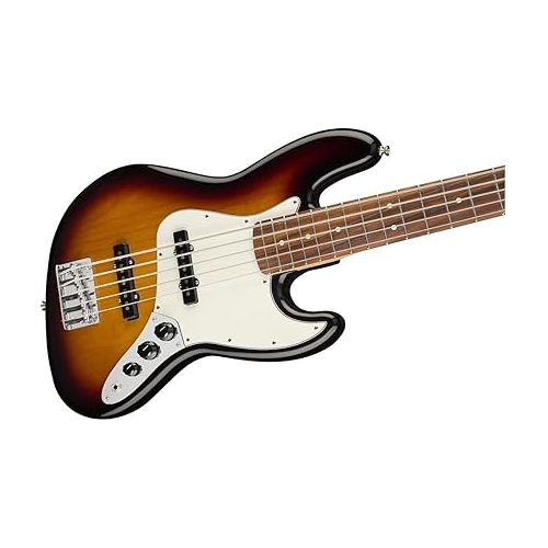  Fender Player 5-String Jazz Bass, 3-Color Sunburst, Pau Ferro Fingerboard