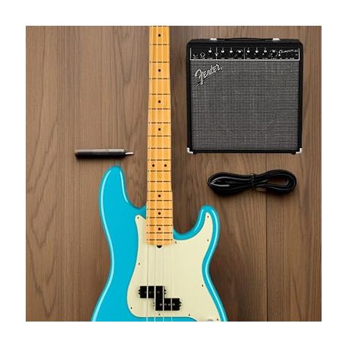  Fender American Professional II Precision Bass, Miami Blue, Maple Fingerboard