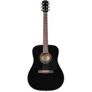 Fender Acoustic Guitar, with 2-Year Warranty, CD-60 Dreadnought V3 Classic Design with Rounded Walnut Fingerboard and Alloy Steel Strings, Glossed Black Finish, Spruce Top, Includes Hard-Shell Case