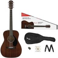 Fender CC-60S All-Mahogany Concert V2 Pack Acoustic Guitar, with 2-Year Warranty, Natural, with Gig Bag and Accessories