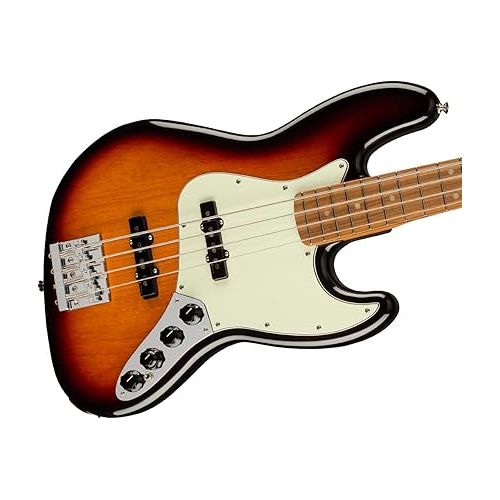 Fender Player Plus Jazz Bass, 3-Color Sunburst, Pau Ferro Fingerboard