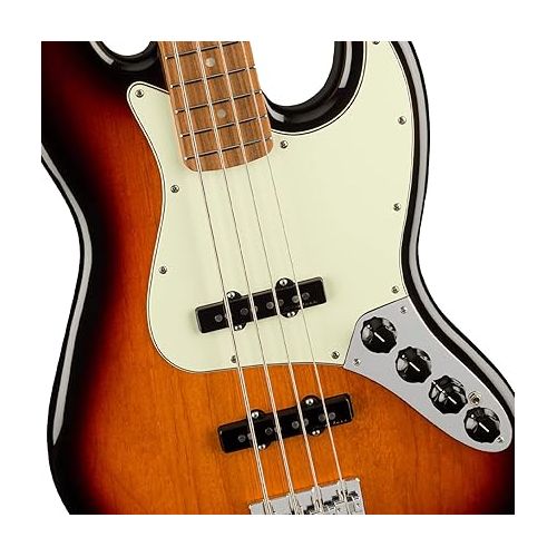  Fender Player Plus Jazz Bass, 3-Color Sunburst, Pau Ferro Fingerboard