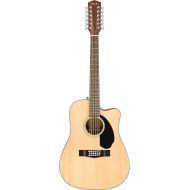 Fender 12-String Acoustic Guitar, with 2-Year Warranty, with Fishman Acoustic Guitar Pickup with Tuner and Equalizer, Rounded Walnut Fingerboard, Glossed Natural Finish, Mahogany Construction