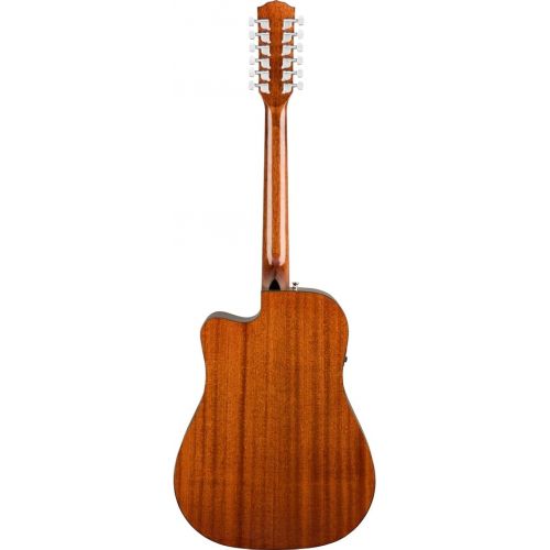  Fender 12-String Acoustic Electric Guitar, with 2-Year Warranty, with Fishman Acoustic Guitar Pickup with Tuner and Equalizer, Rounded Walnut Fingerboard, Glossed Natural Finish, Mahogany Construction