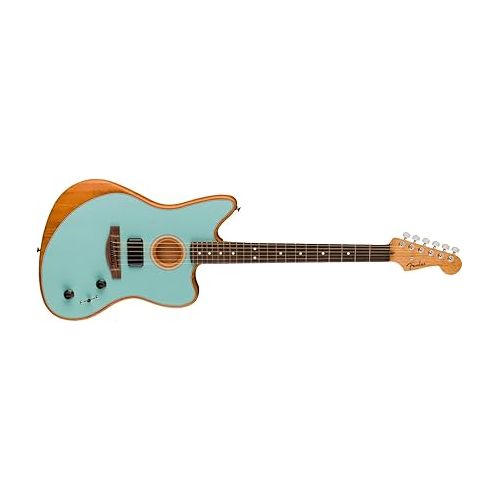  Fender Acoustasonic Player Jazzmaster Acoustic Electric Guitar, with 2-Year Warranty, Ice Blue, Rosewood Fingerboard, with Gig Bag