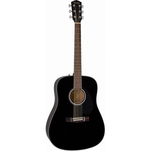  Fender CD-60S Dreadnought Acoustic Guitar, with 2-Year Warranty, Black