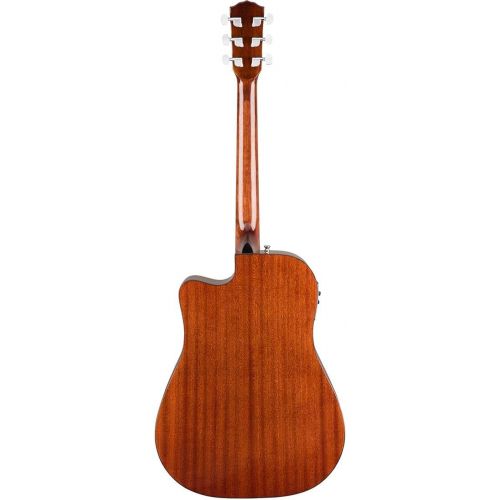  Fender CD-140SCE All-Mahogany Dreadnought Cutaway Acoustic Electric Guitar, with 2-Year Warranty, Fishman Pickup and Preamp System, Natural, with Case