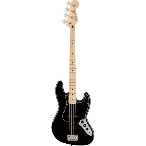  Fender Squier Affinity Jazz Bass - Black Bundle with Rumble 15 Amplifier, Instrument Cable, Gig Bag, Tuner, Strap, and Austin Bazaar Instructional DVD